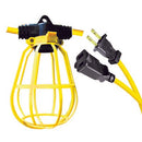 14/2 10 luces de cadena de enchufe con jaula de plástico - 100 pies