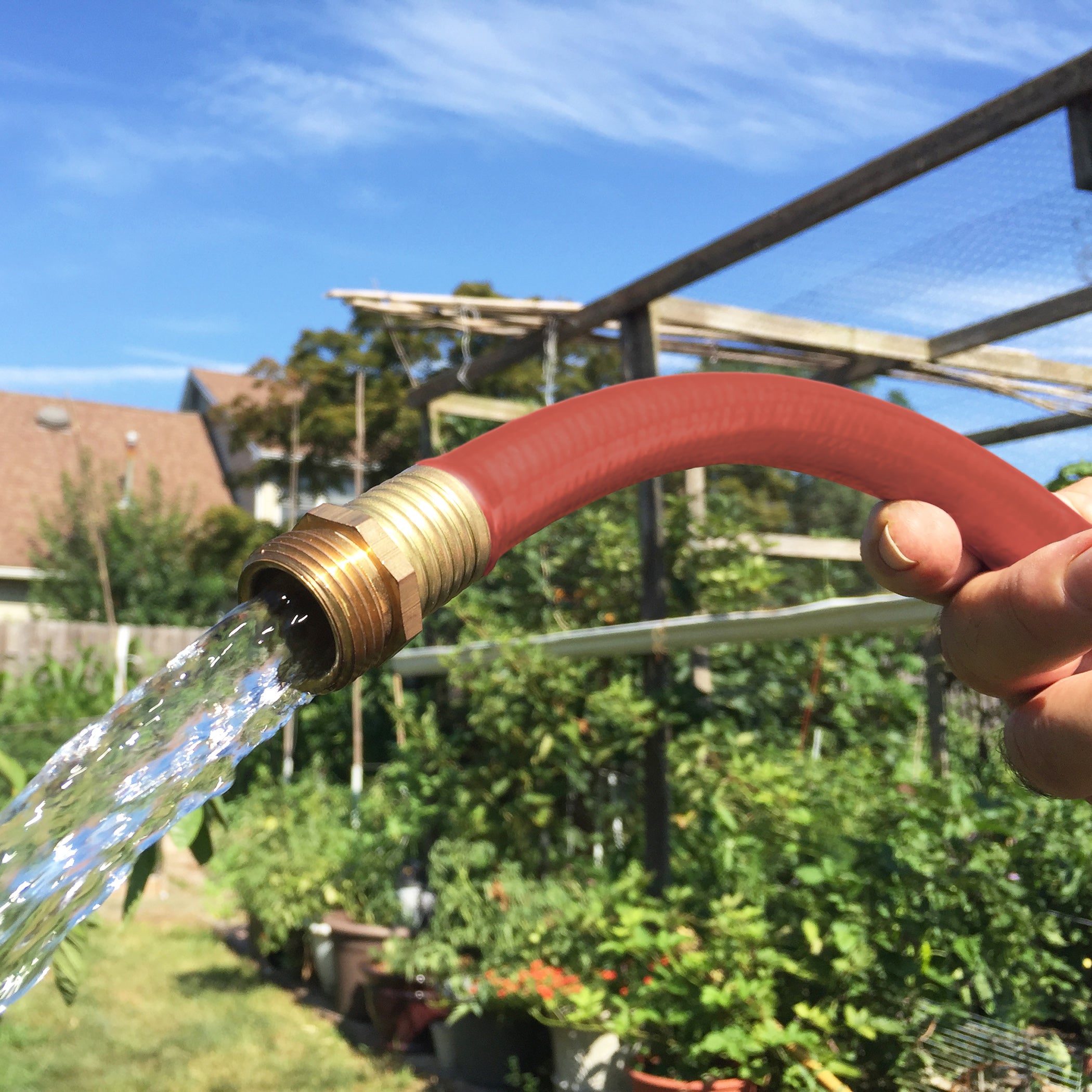 Flexon Flextreme 5/8" Synthetic Performance Rubber Garden Hoses – Lightweight, All-Weather Flexibility, Heavy-Duty, Kink-Resistant, Solid Brass Couplings, Watering Hose