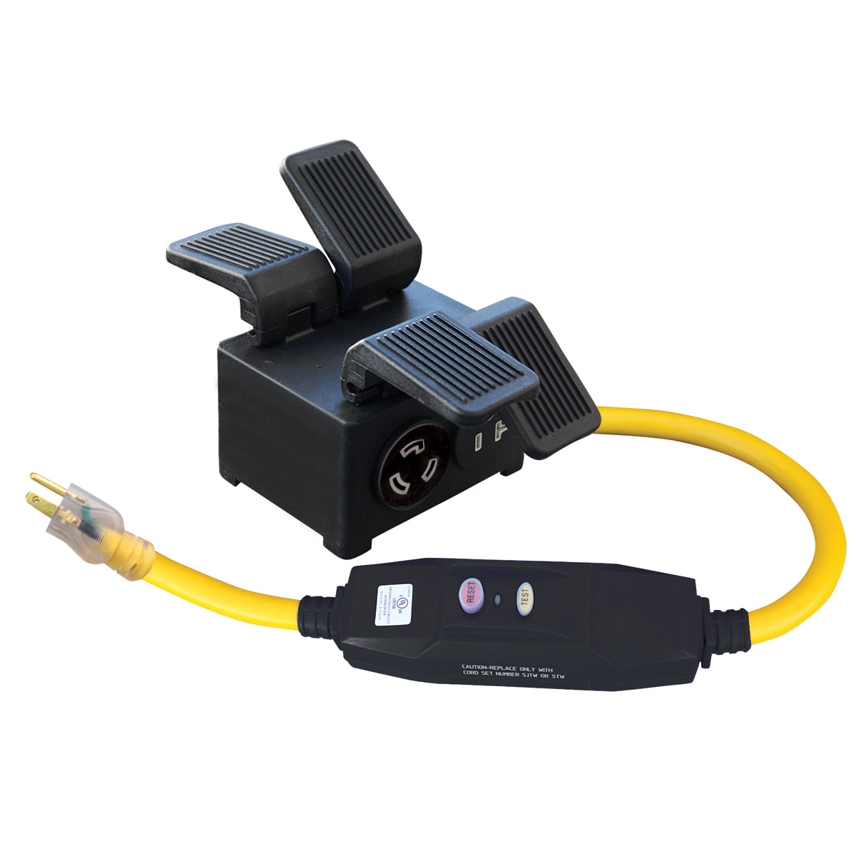 Quad Box with In-Line GFCI- (2) 5-20R and (2) L5-20R - 12 gauge