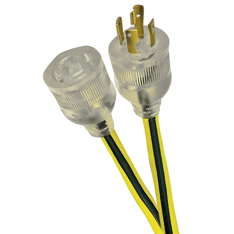 10/4 SJTW Locking Extension Cord with Lighted End (L14-30p)