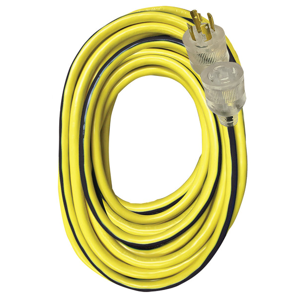 10/4 SJTW Locking Extension Cord with Lighted End (L14-30p)