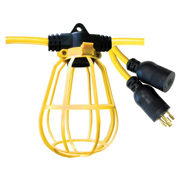 12/3 SJTW 10 Socket String Lights with Plastic Cages and Locking Ends