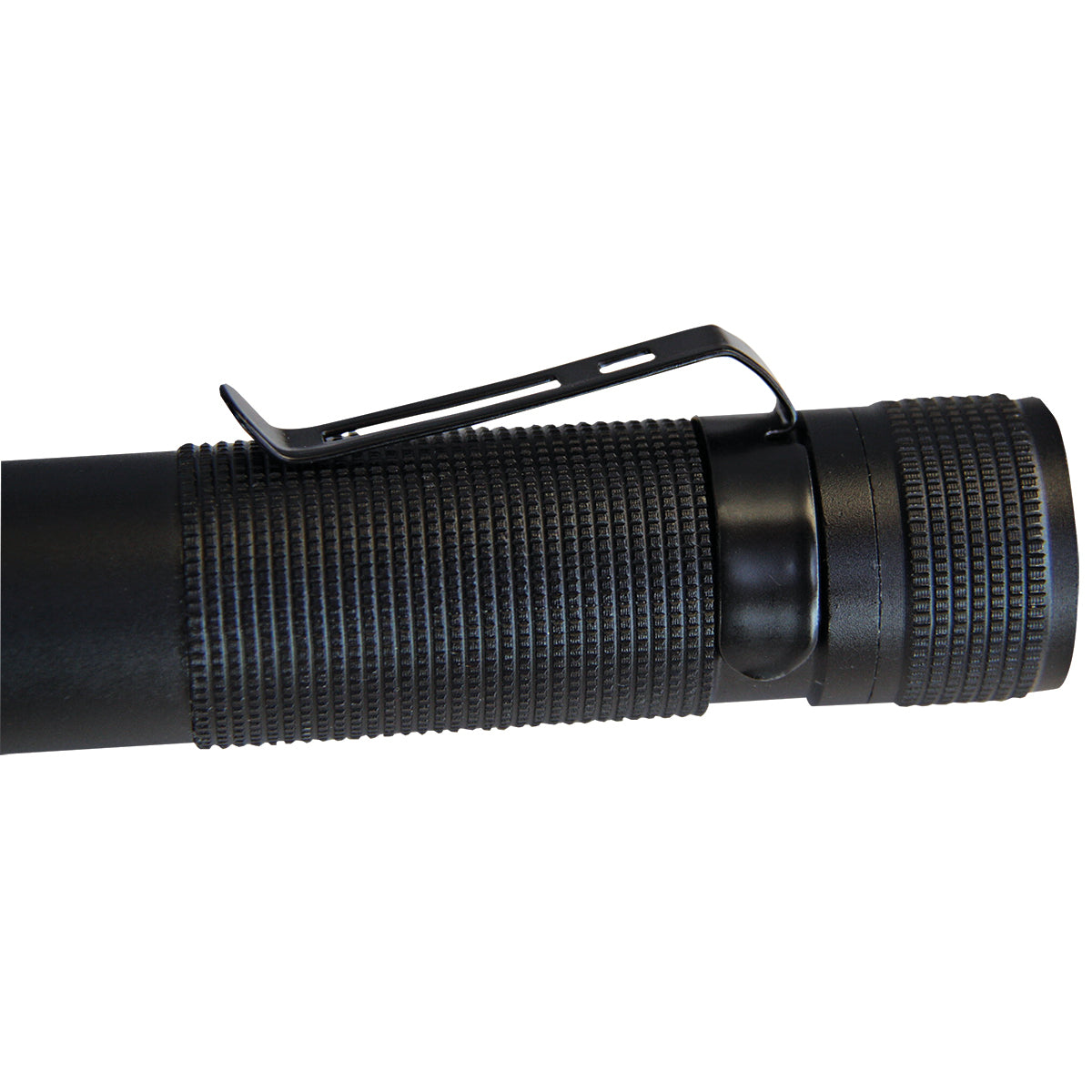 Black flashlight on a white background