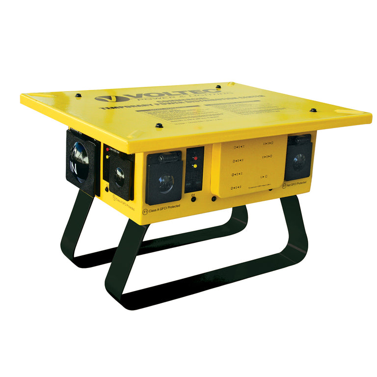 Temporary Power Box w U-Ground T-Slot | Portable Jobsite Power | Voltec