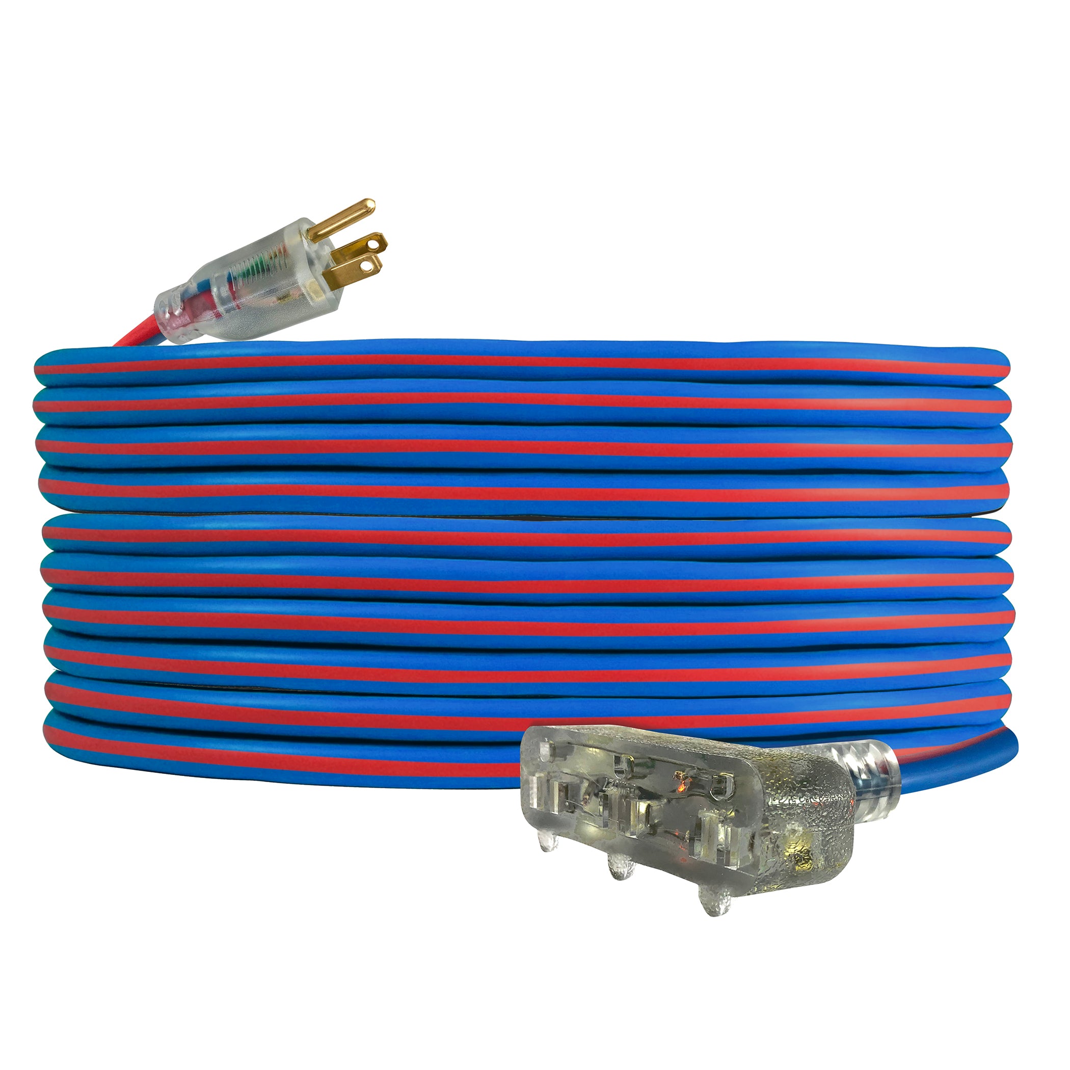 Voltec 12/3 Gauge Extreme Cold Weather Triple Tap Extension Cords – Heavy-Duty, 220°F to - 94°F Rating, Lighted Plug, SJEOOW