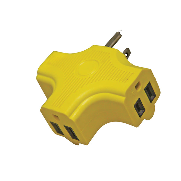 Yellow 3 Outlet Adapter