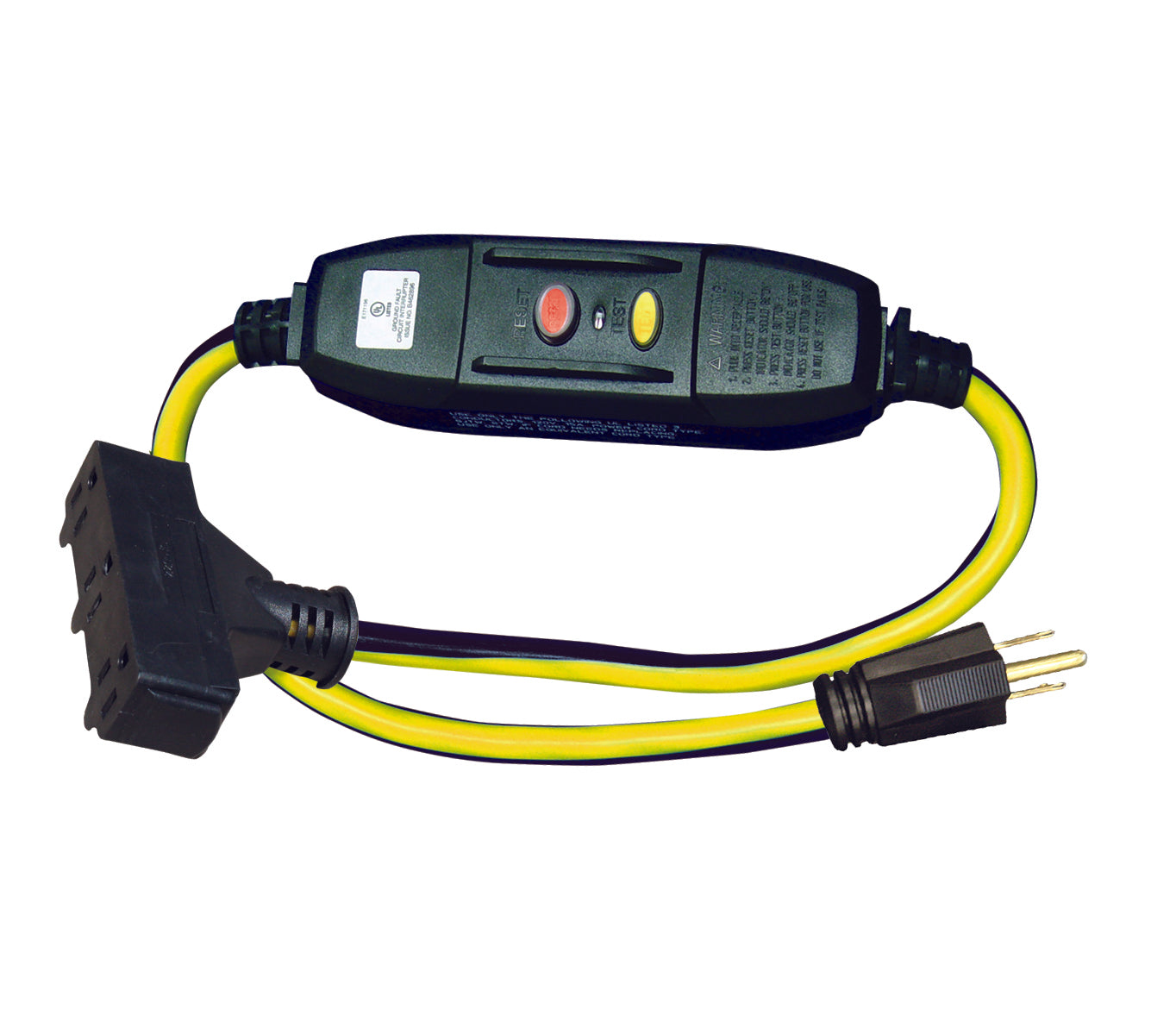 Adaptador GFCI en línea de 15 amperios con bloque de alimentación - calibre 12