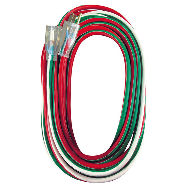 12/3 SJTW Red, White, and Green Extension Cord