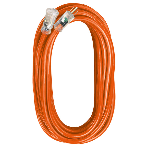 Voltec 14/3 SJTW Orange & Black Extension Cords with Lighted End