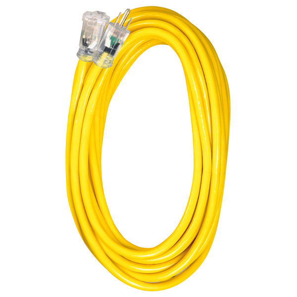 Cables de extensión amarillos 10/3 SJTW con extremo iluminado
