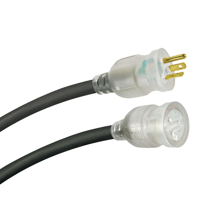Cable de extensión 10/3 SJTW negro con extremo iluminado (5-20p)