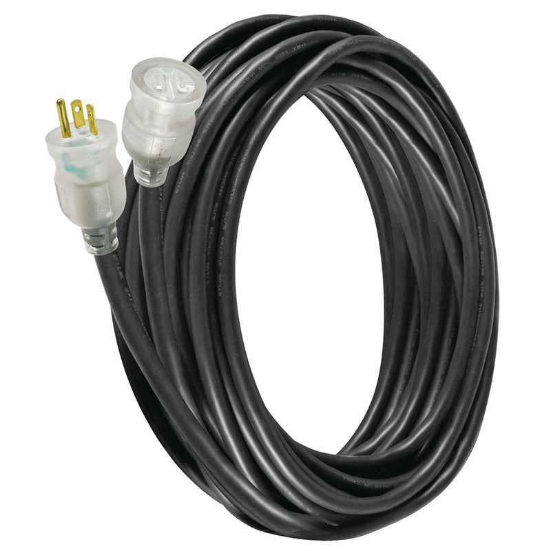 10/3 SJTW Black Extension Cord with Lighted End (5-20p)