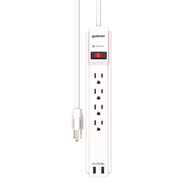 4 Outlet Power Strip with 2 USB Ports
