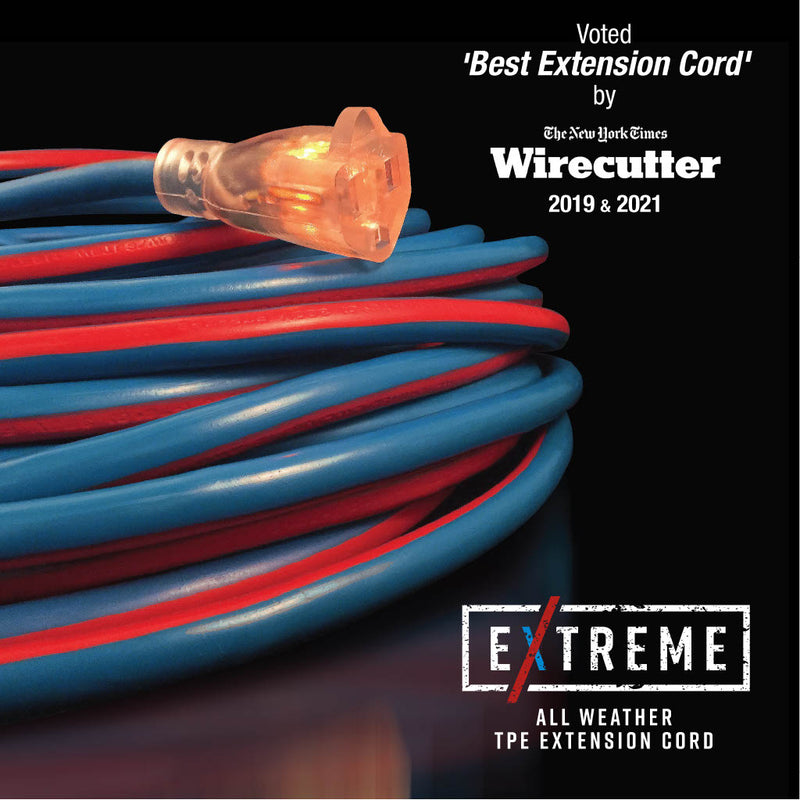 Cables de extensión para clima frío extremo 12/3 con enchufe iluminado
